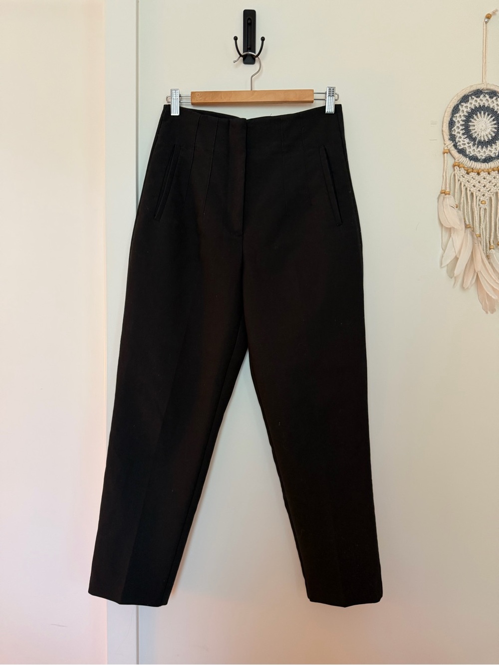 Zara Black Straight-Leg Tailored Pants